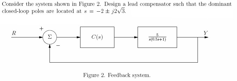 Solved Consider the system shown in Figure 2. Design a lead | Chegg.com