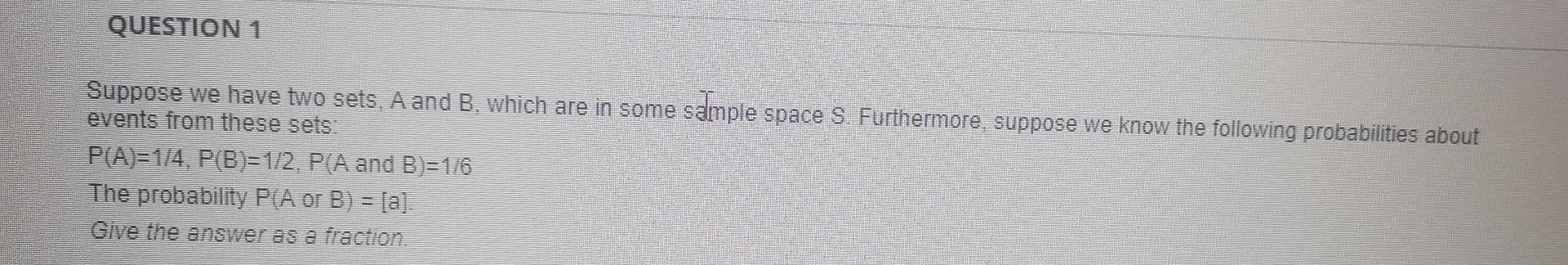 Solved Suppose we have two sets, A and B, which are in some | Chegg.com