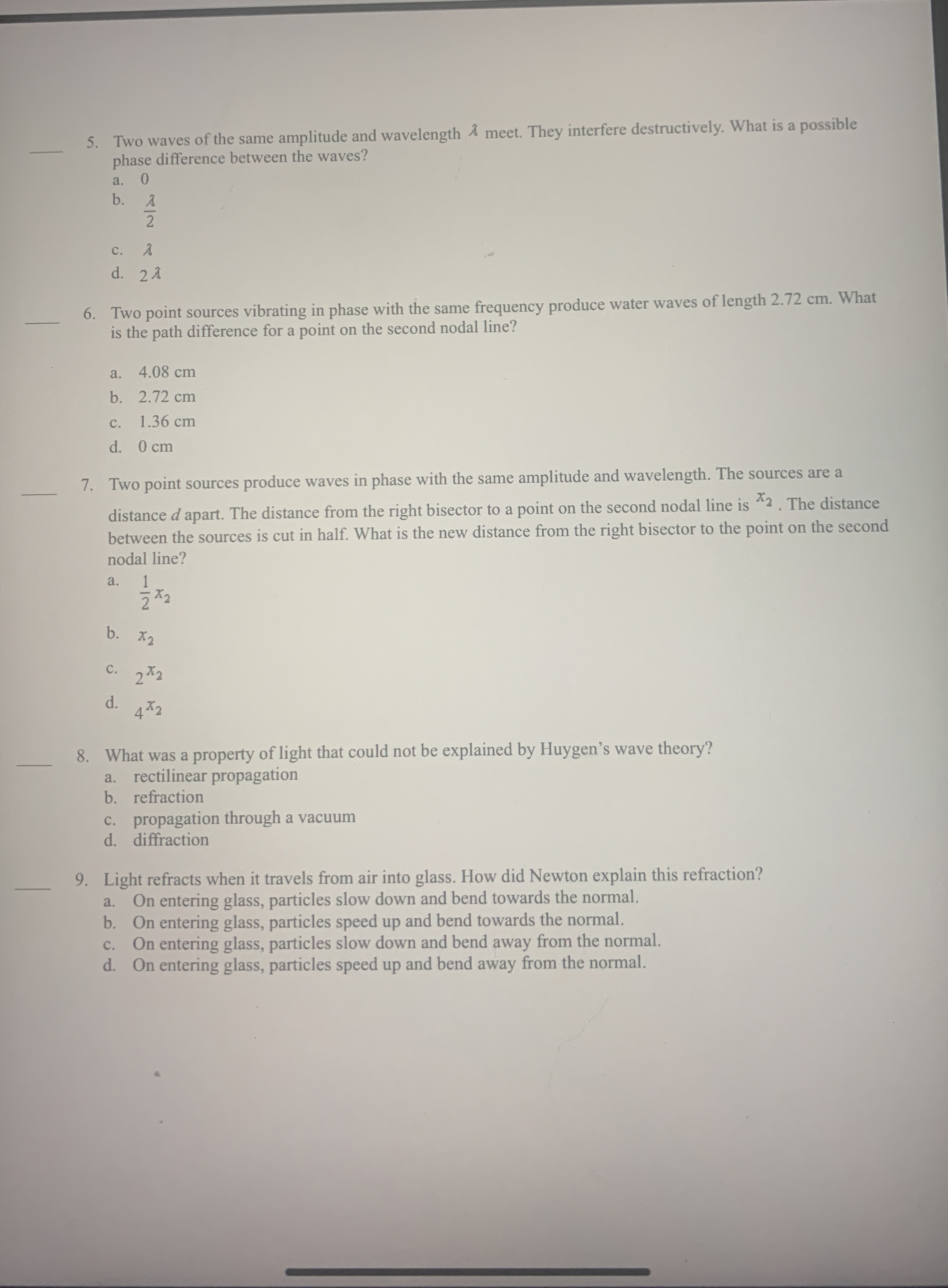 Solved Two waves of the same amplitude and wavelength λ | Chegg.com
