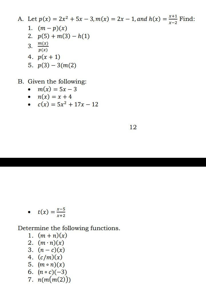 Solved A Let P X 2x2 5x 3 M X 2x 1 And H X Chegg Com