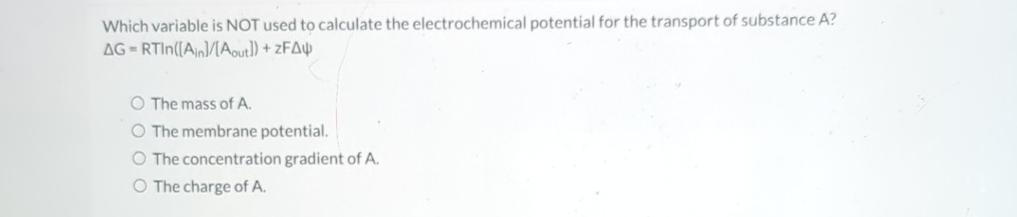 Solved Which variable is NOT used to calculate the | Chegg.com