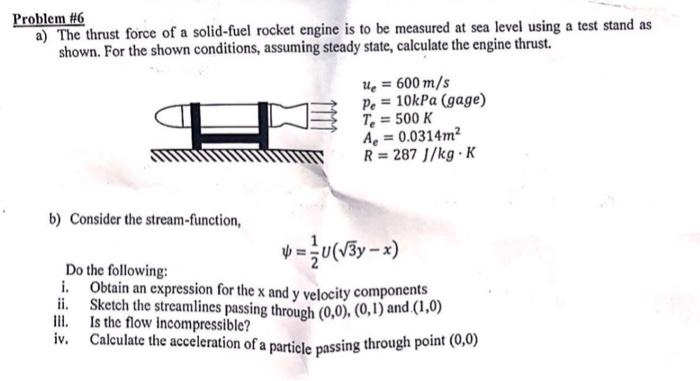 Solved Problem #6 a) The thrust force of a solid-fuel rocket | Chegg.com