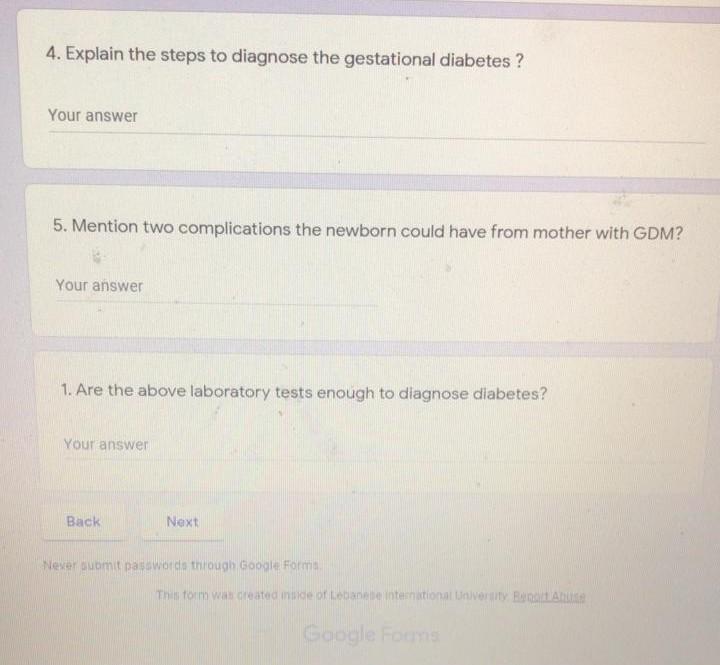 Solved Explain The Steps To Diagnose The Gestational Chegg Com