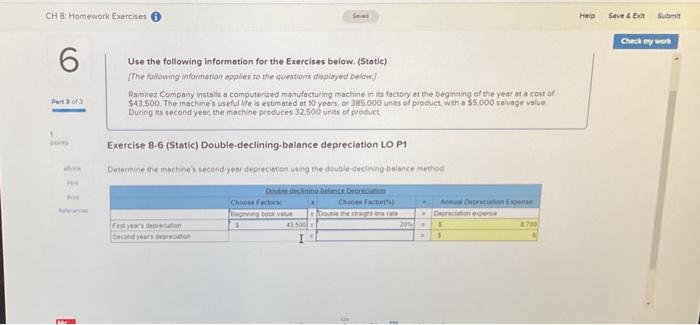 Solved CH 8: Homework Exercises i 6 Part 3 of 3 1 points | Chegg.com