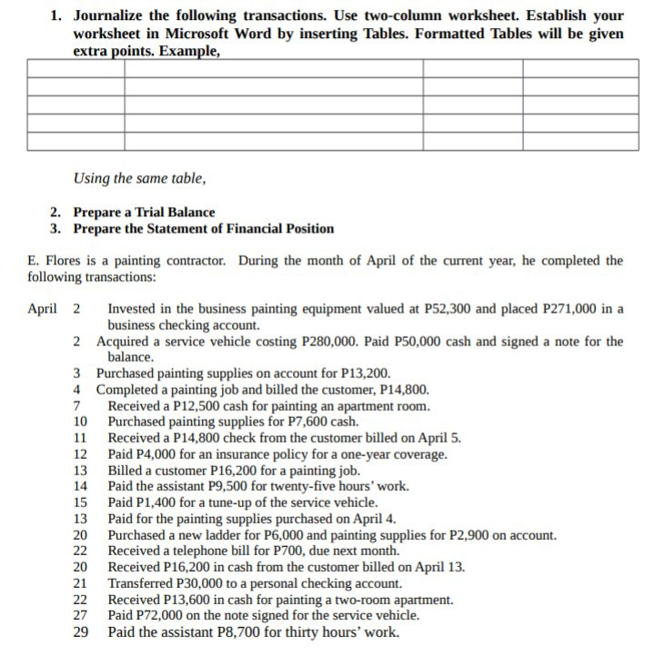 Solved If you missed it. April 22 (Received a telephone bill 