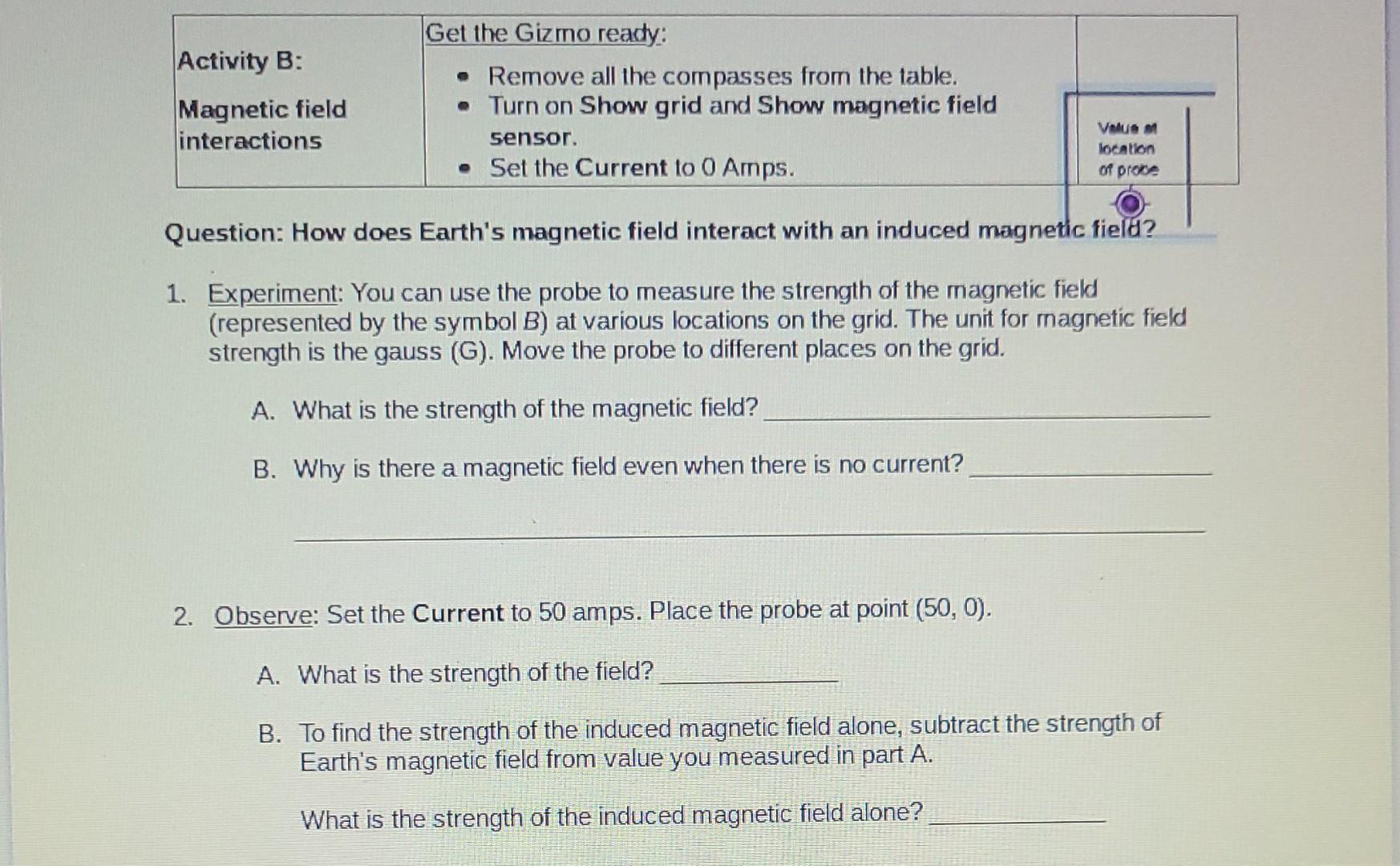Solved Activity B field interactions Get the Gizmo
