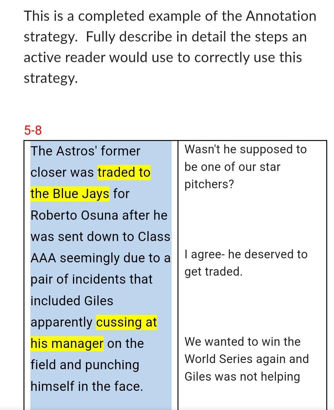 This is a completed example of the Annotation | Chegg.com