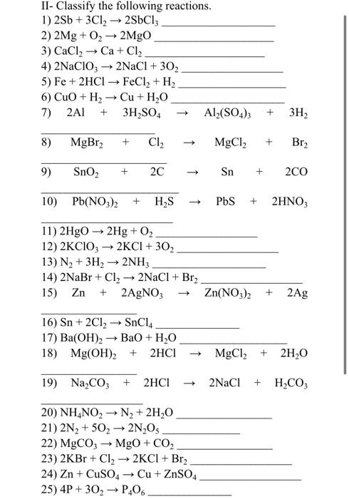 Solved → 1- Balance each of the following chemical reactions | Chegg.com