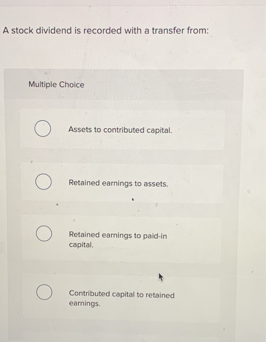 A Stock Dividend Is Recorded With A Transfer From