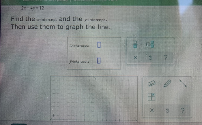 Solved 2x 4y 12 Find The X Intercept And The Y Interc Chegg Com