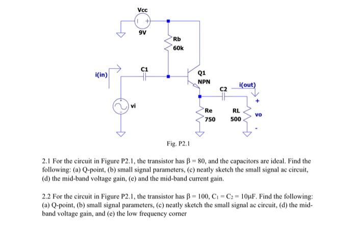 Solved 2.1 For the circuit in Figure P2.1, the transistor | Chegg.com