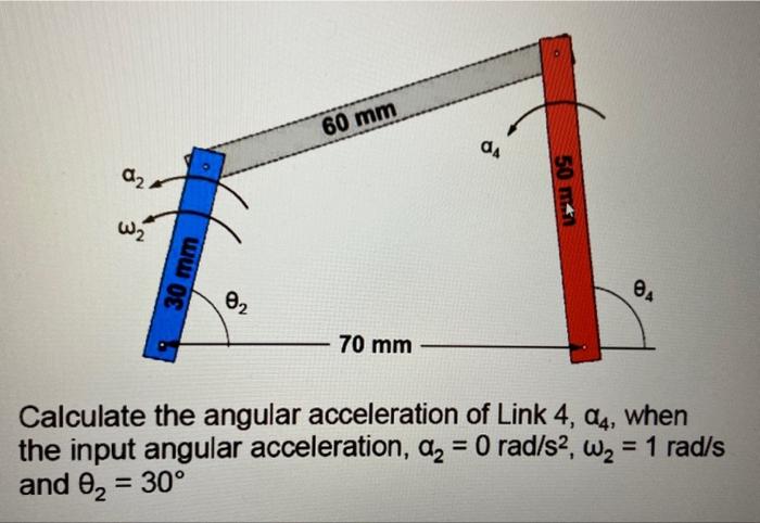 Solved Calculate the angular acceleration of Link 4,α4, when | Chegg.com
