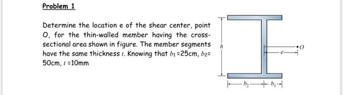 Solved Determine the location e of the shear center, point | Chegg.com