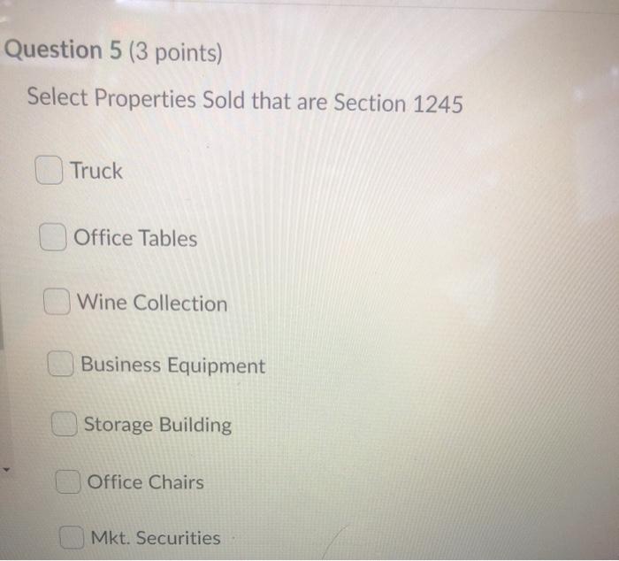 Solved Question 5 3 Points Select Properties Sold That Are Chegg