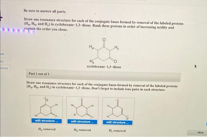 Solved Be Sure To Answer All Parts. Draw One Resonance | Chegg.com