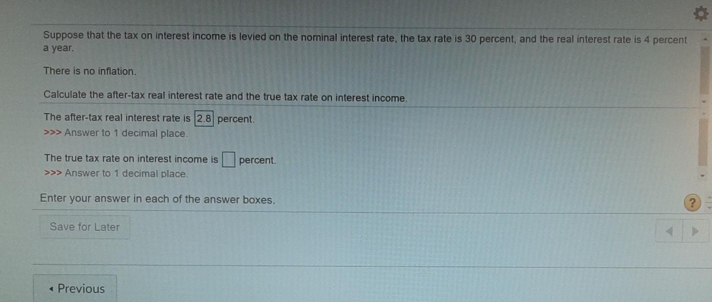Solved Suppose That The Tax On Interest Income Is Levied On Chegg