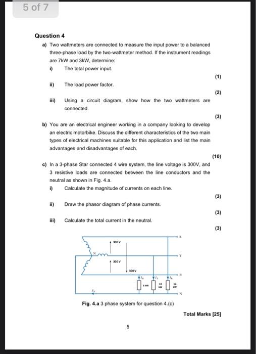 Solved A) Two Wattmeters Are Connected To Measure The Input | Chegg.com