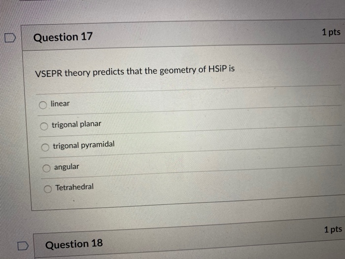 Solved Question 3 1 pts Which of the following molecules is | Chegg.com