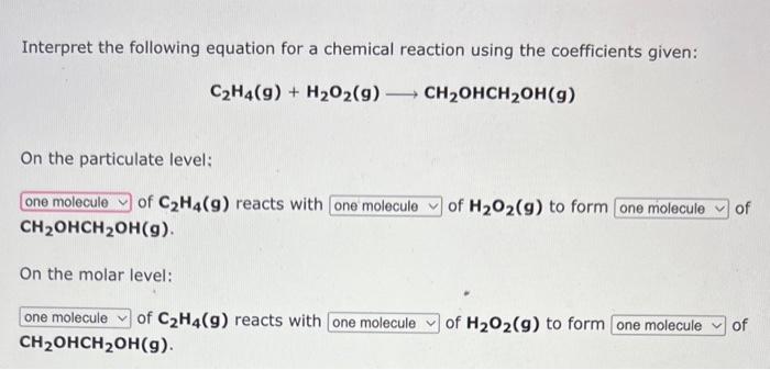 Solved Interpret the following equation for a chemical Chegg