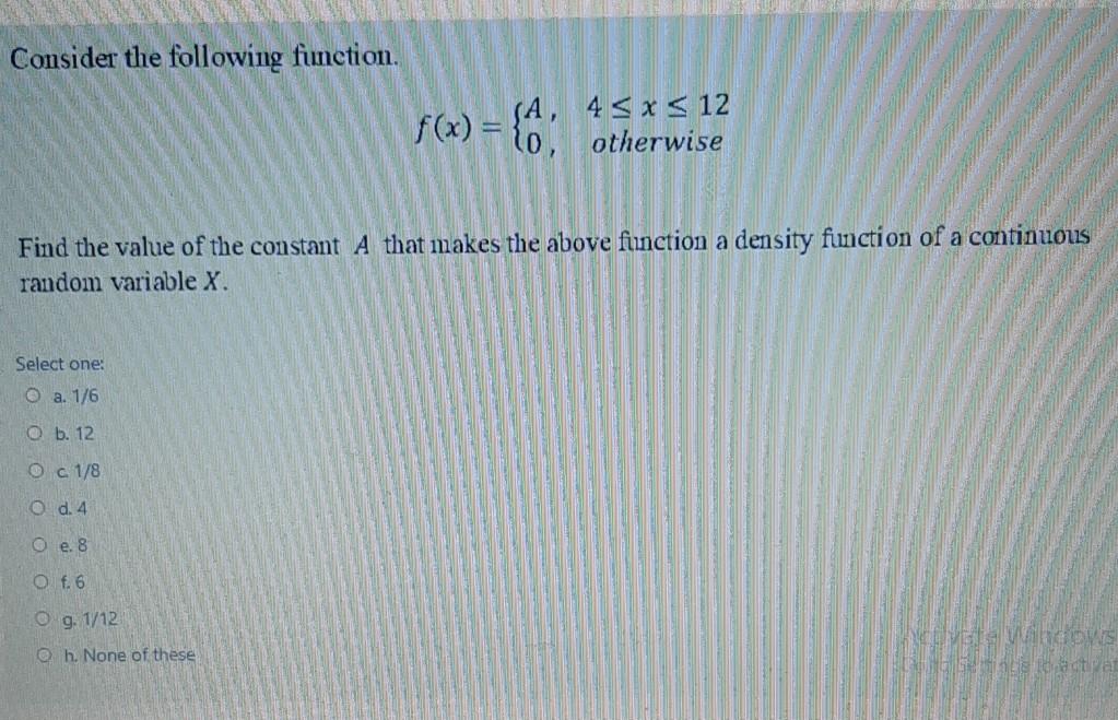 Solved Consider the following function. f(x) = {0, otherwise | Chegg.com