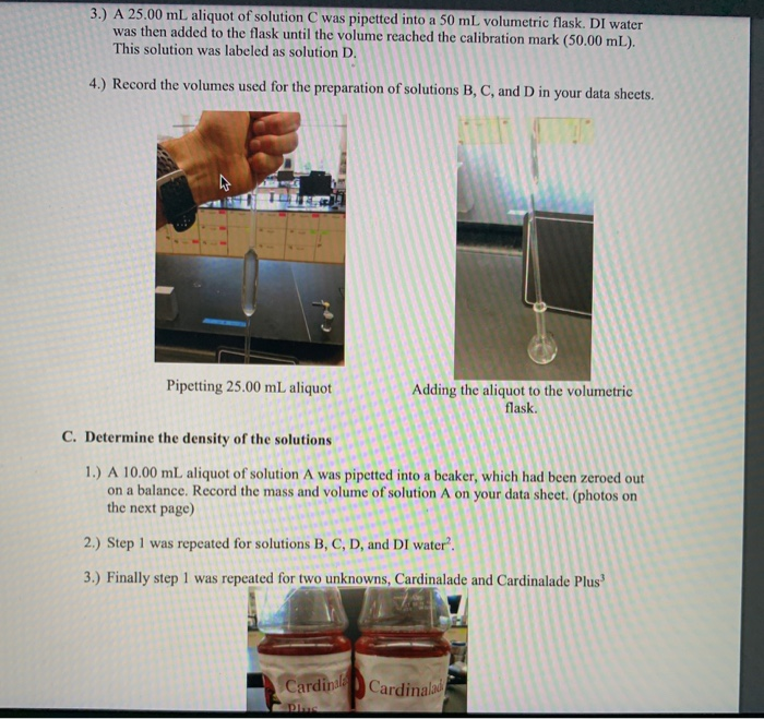 Solved 1) Why do we use pipettes for measuring volumes for