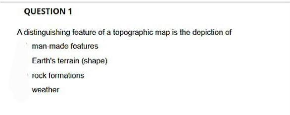 Solved A distinguishing feature of a topographic map is the | Chegg.com