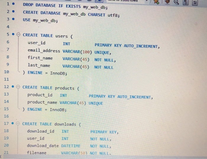 Solved 1. Write a script that adds an index to the my | Chegg.com