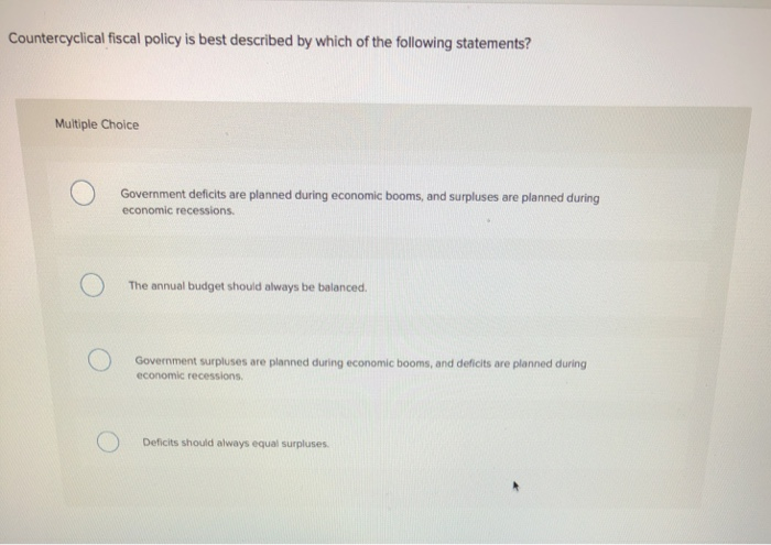 solved-countercyclical-fiscal-policy-is-best-described-by-chegg