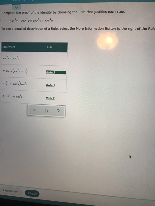 Solved Complete the proof identity by choosing the Rule that
