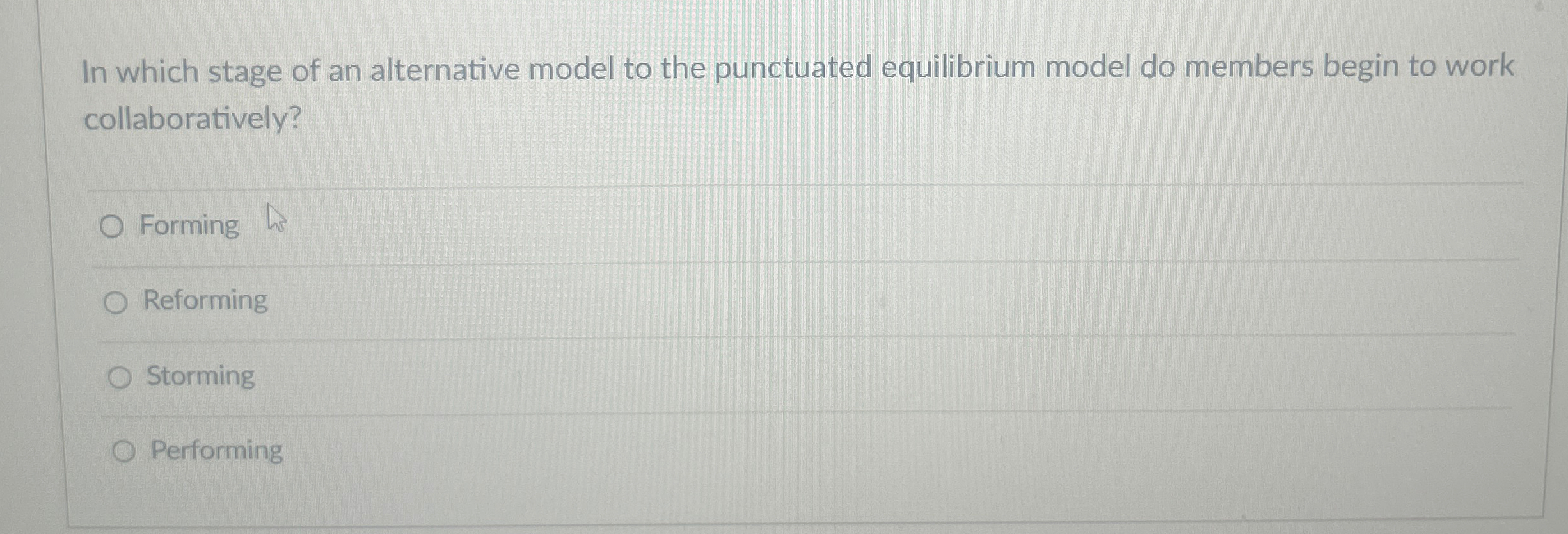 Solved In which stage of an alternative model to the | Chegg.com