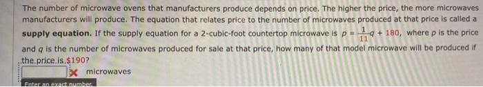 Solved The number of microwave ovens that manufacturers | Chegg.com