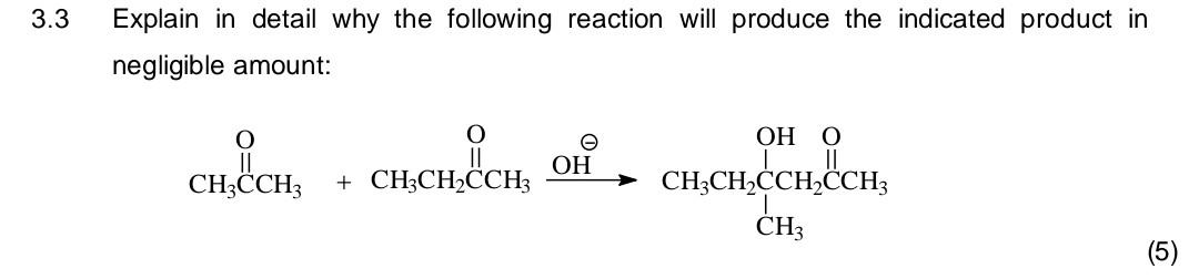 Solved 3.3 Explain in detail why the following reaction will | Chegg.com