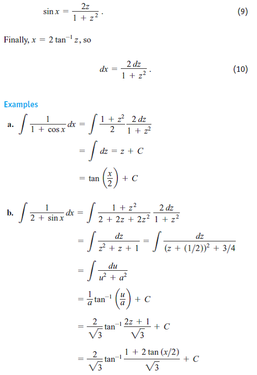 Solved: The Substitution z = tan (x>2) The subst... | Chegg.com