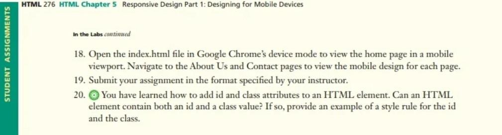 Solved HTML 274 HTML Chapter 5 Responsive Design Part 1: | Chegg.com