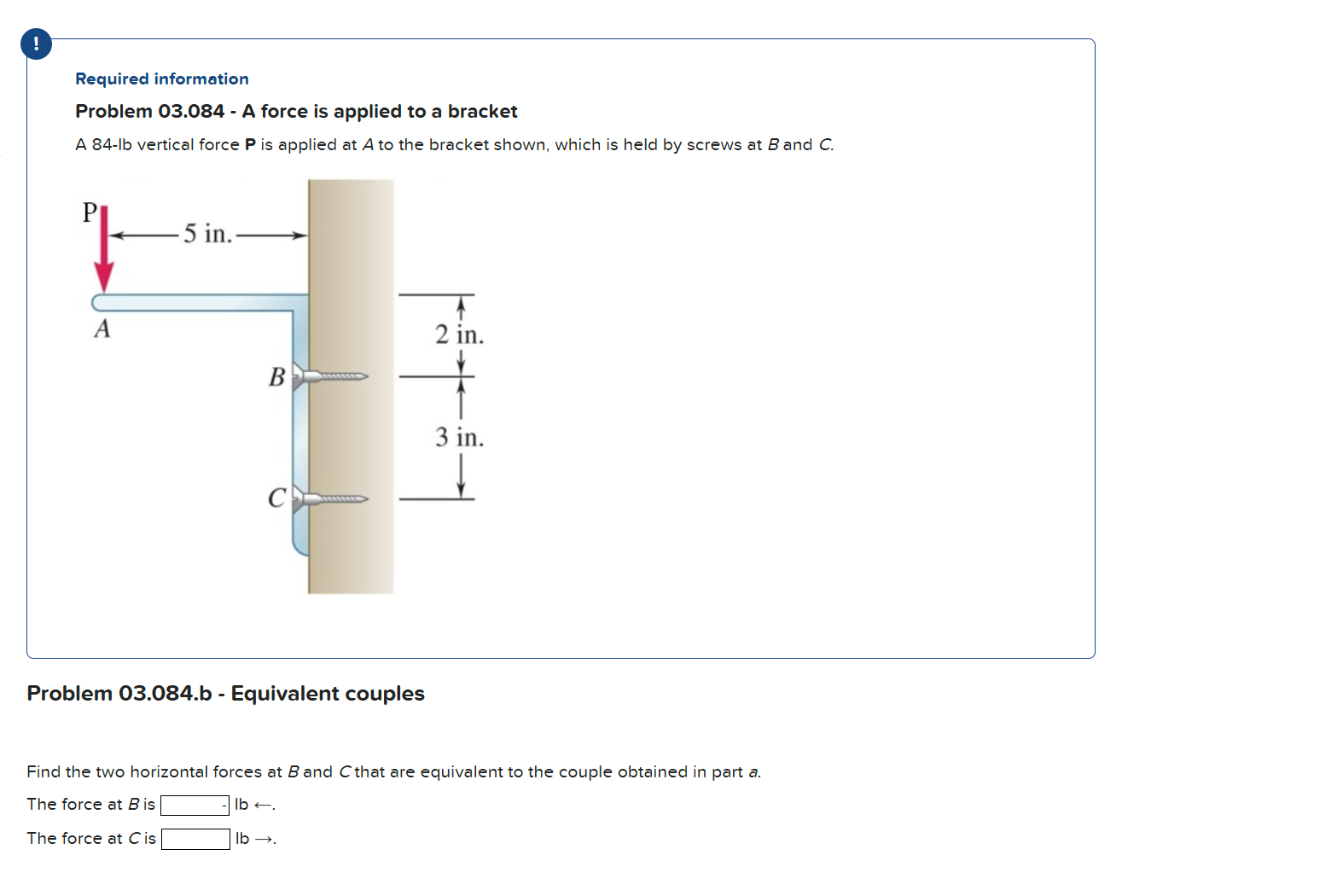 Solved Required informationProblem 03.084 - ﻿A force is | Chegg.com