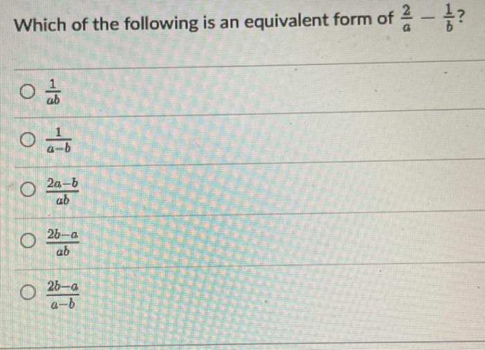 Which is the following is an equivalent form of | Chegg.com