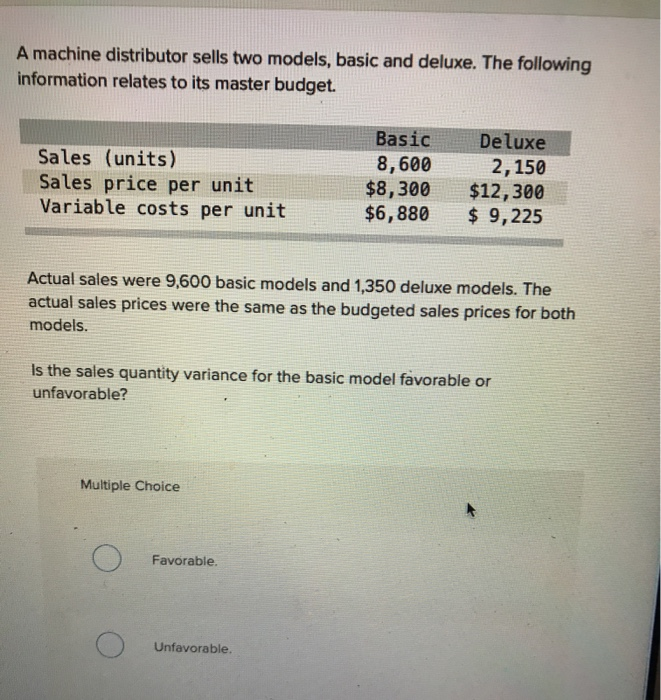 Solved A machine distributor sells two models, basic and