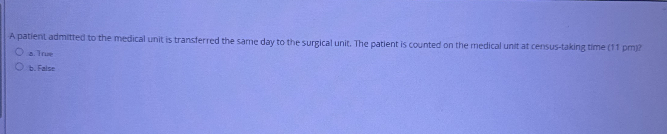 Solved A patient admitted to the medical unit is transferred | Chegg.com