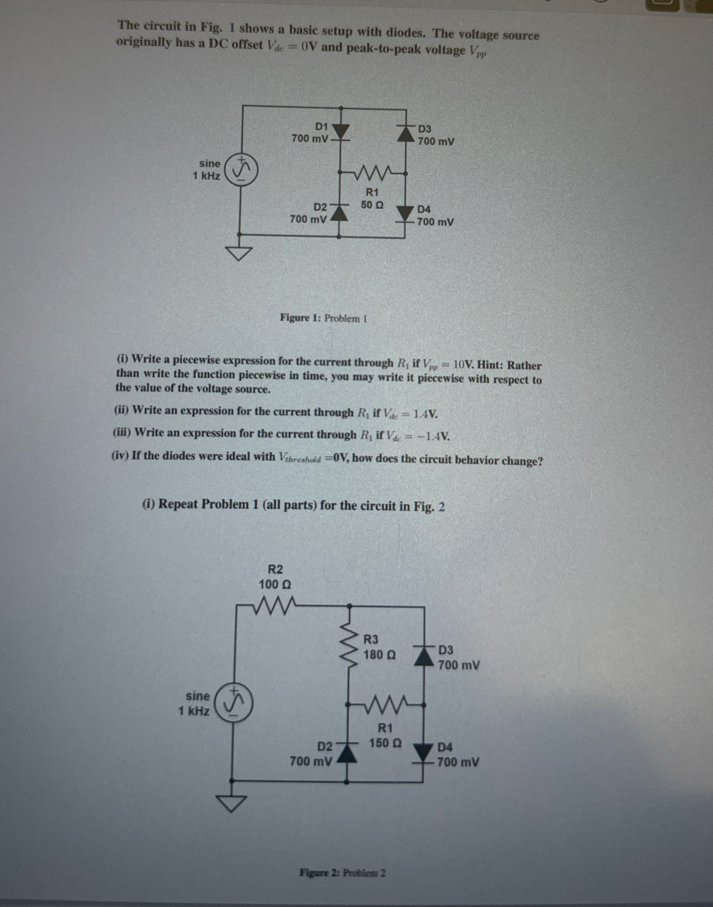 Solved The circuit in Fig. 1 ﻿shows a basic setup with | Chegg.com