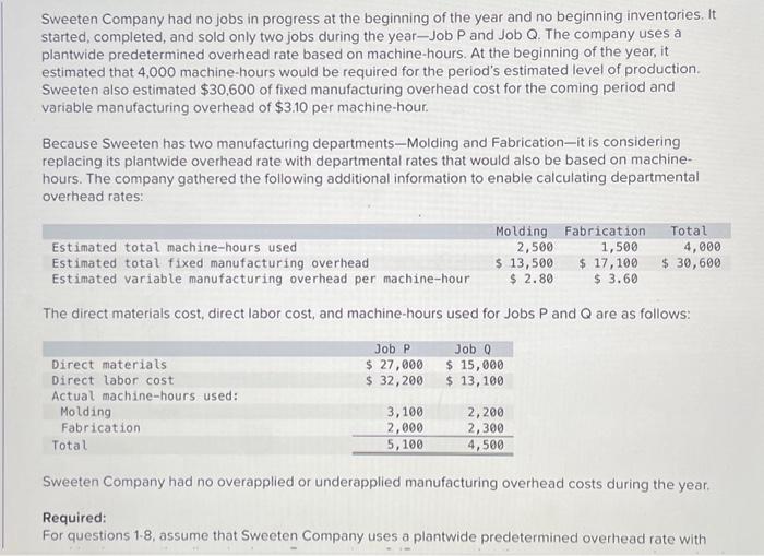 Solved 9. What are the company's predetermined overhead | Chegg.com