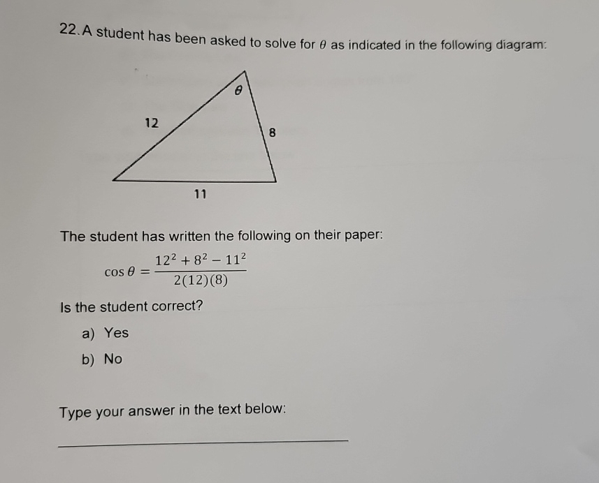 Solved A student has been asked to solve for θ ﻿as indicated | Chegg.com