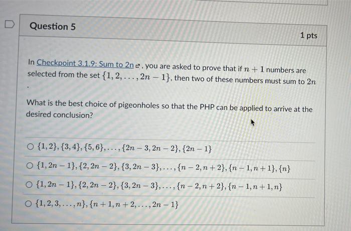 Solved Question 4 1 pts How many integers should be chosen | Chegg.com