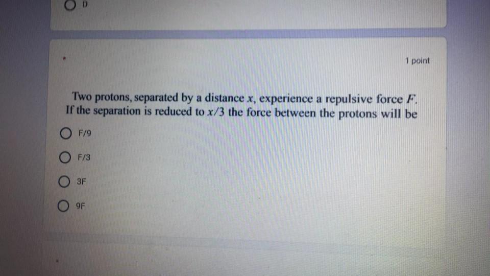 Solved ор 1 point Two protons, separated by a distance x, | Chegg.com