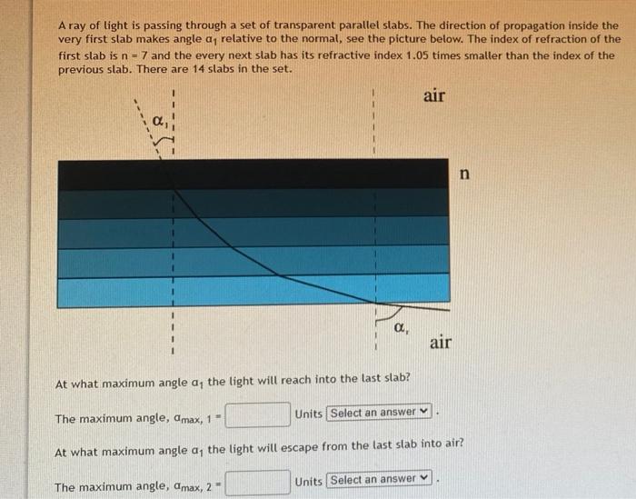 Solved A ray of light is passing through a set of | Chegg.com