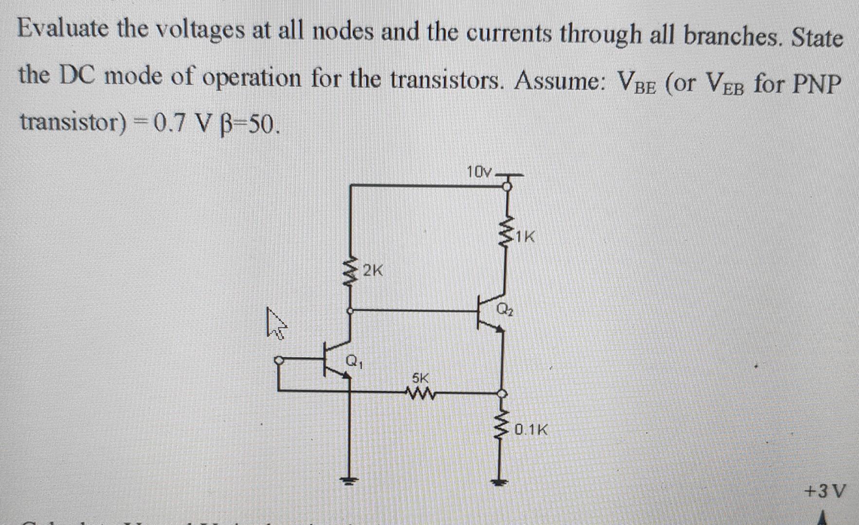 Solved Evaluate the voltages at all nodes and the currents | Chegg.com