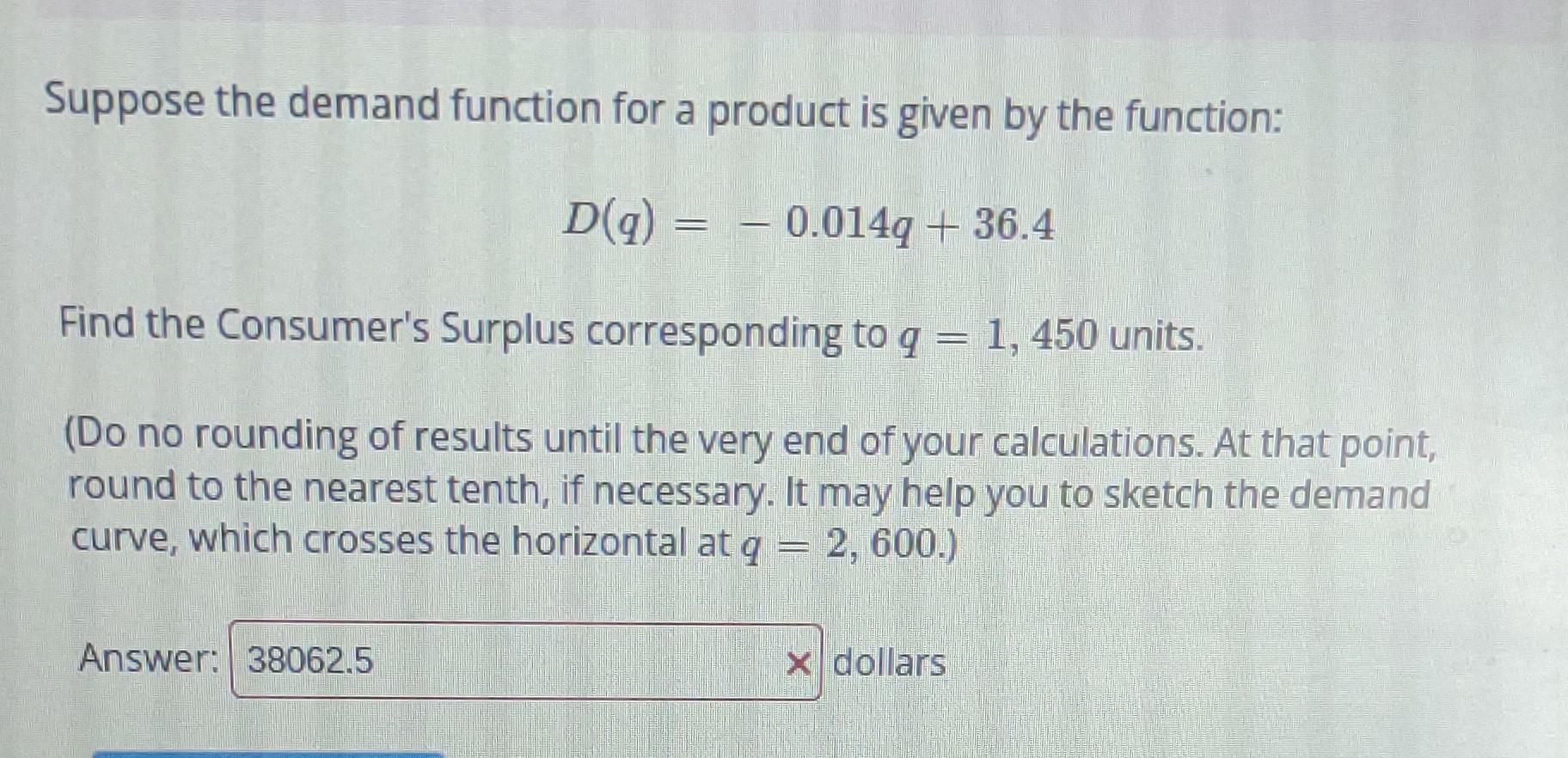 Solved Suppose the demand function for a product is given by | Chegg.com