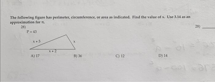 Solved The Following Figure Has Perimeter, Circumference, Or | Chegg.com