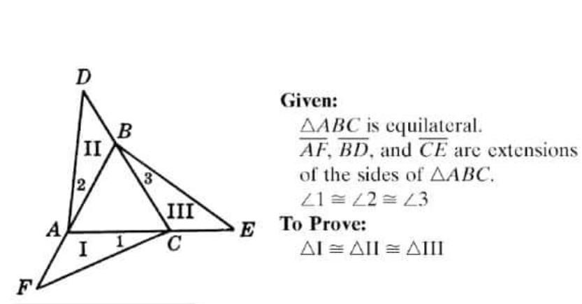 Solved A D II 2 I B 3 III E Given: AABC is equilateral. AF, | Chegg.com