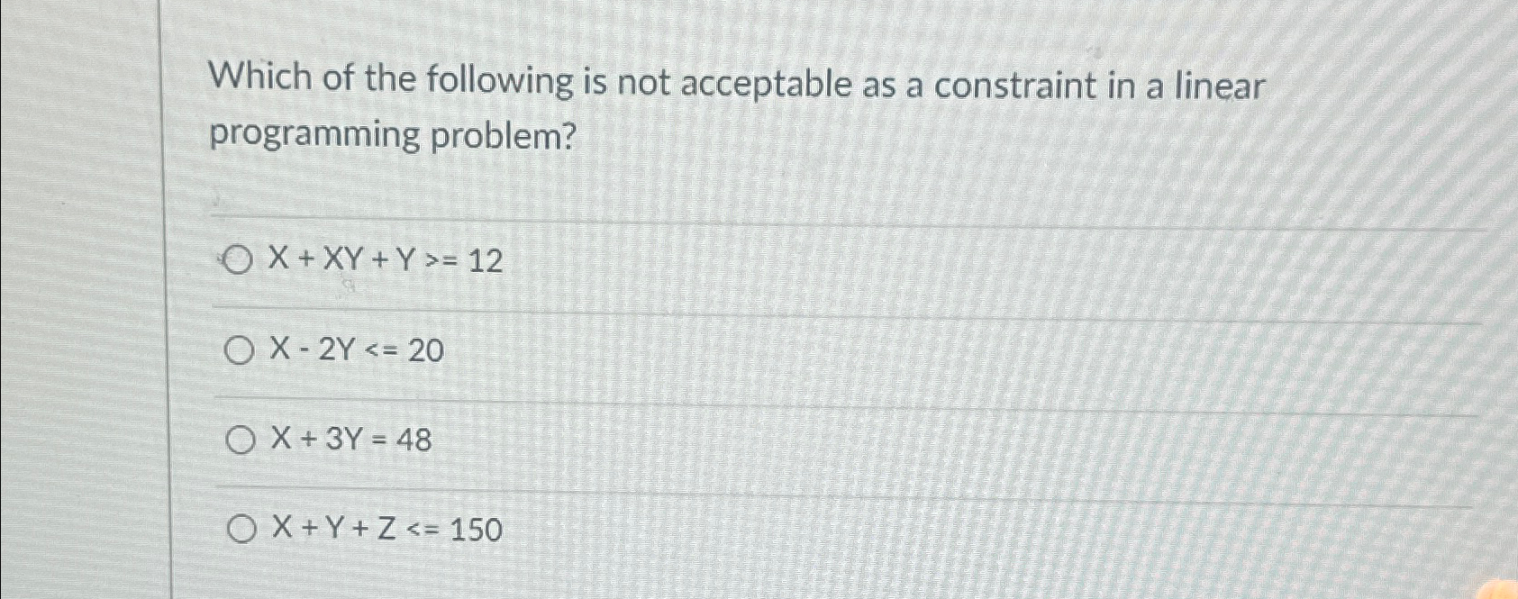 Solved Which Of The Following Is Not Acceptable As A