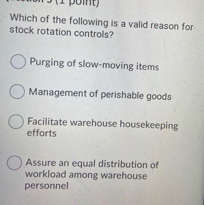 Solved Which of the following is a valid reason for stock | Chegg.com